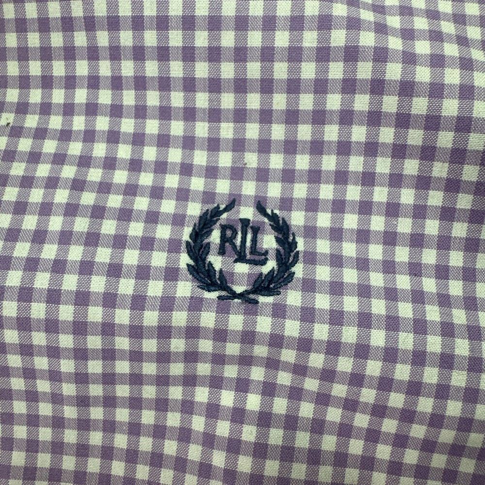 Ralph Lauren LRL Men's 17 32/33 Button Down Shirt Purple Gingham Check L/S - Picture 2 of 8
